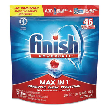 FINISH® Powerball Max In 1 Dishwasher Tabs, Original Scent, 46-pack freeshipping - TVN Wholesale